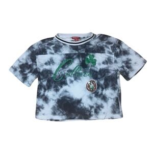 Women's Black Tie-Dye Celtics Tee